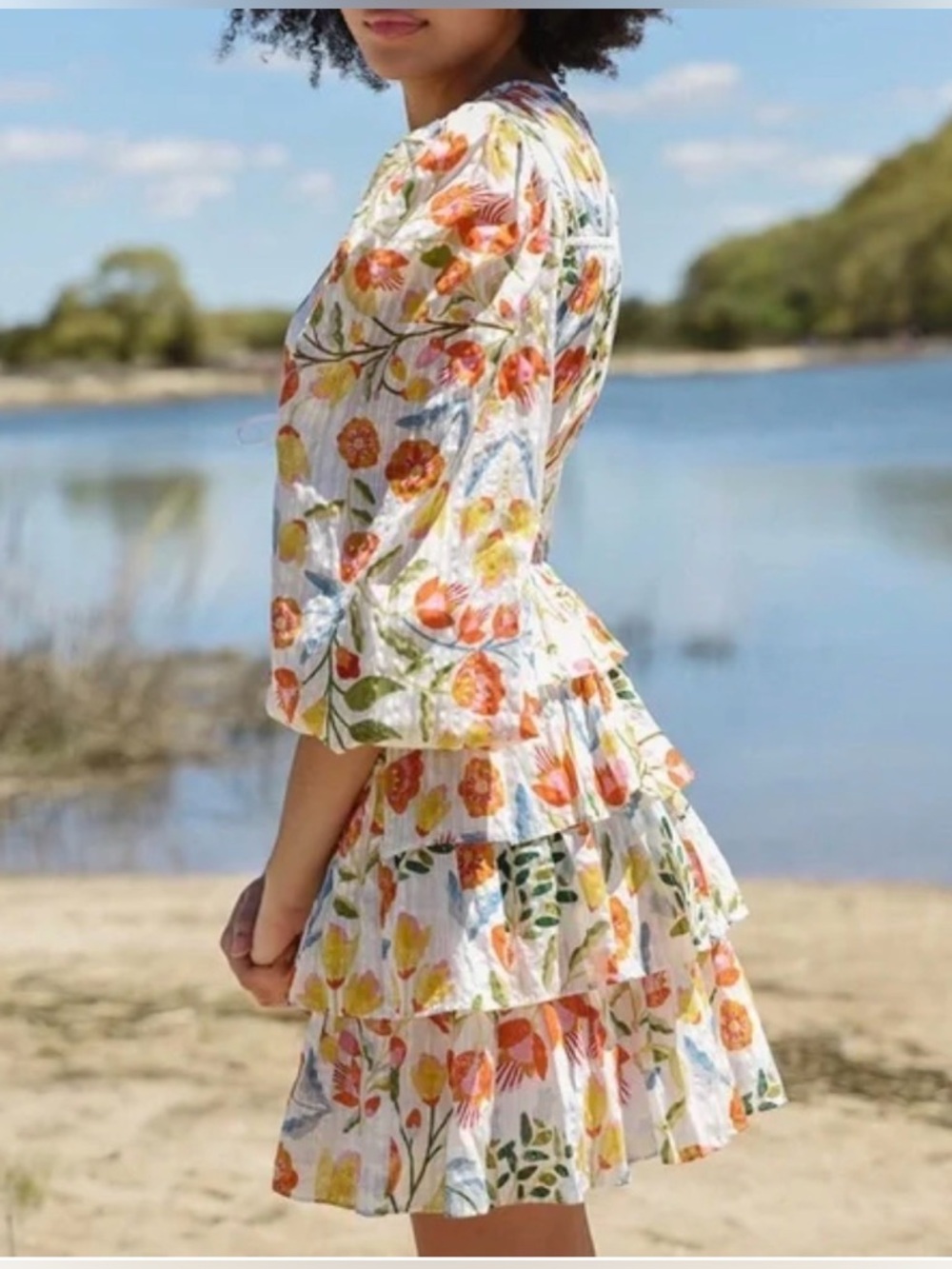 NEW | Jessie Zhao Flower Land Voile Mini Ruffle Dress | Sz: 10